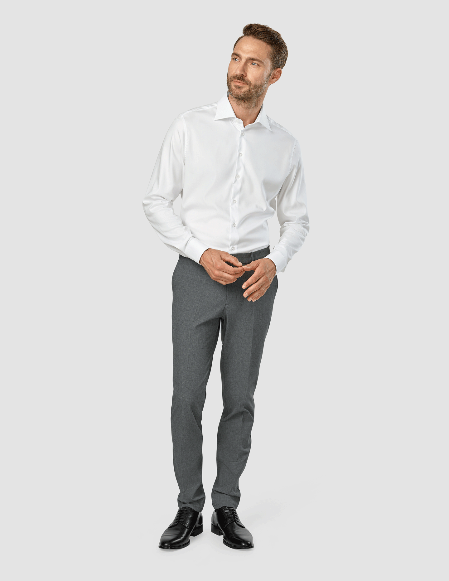 Essential Suit Pants Slim Dark Grey Melange